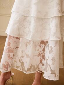 ZEYLAH Chân váy nữ kiểu dáng thường ngày, đa năng, nhuộm màu tie-dye, phù hợp cho hẹn hò, du lịch và đi chơi. - trắng - Xem 5