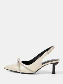 CUCCOO HITCHD Women Shoes Spring And Summer. New Pointed Thin Heel High Heel Romantic And Elegant Apricot PU With Rhinestone Strap Women's High Heel Shoes Dress Shoes Bridal Shoes Wine Ceremony Season Collection For Valentine's Day Elegant And Versatile Elegant Shoes Wedding Shoes - Apricot - View 9