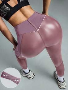 Innovista Women's High Waist Seamless Skinny Riding Pants - Purple - View 2