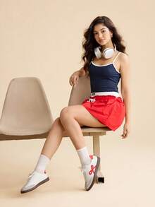 CUCCOO EASI Women's Fashionable Versatile Casual Flat Shoes - White and Red 2 - View 8