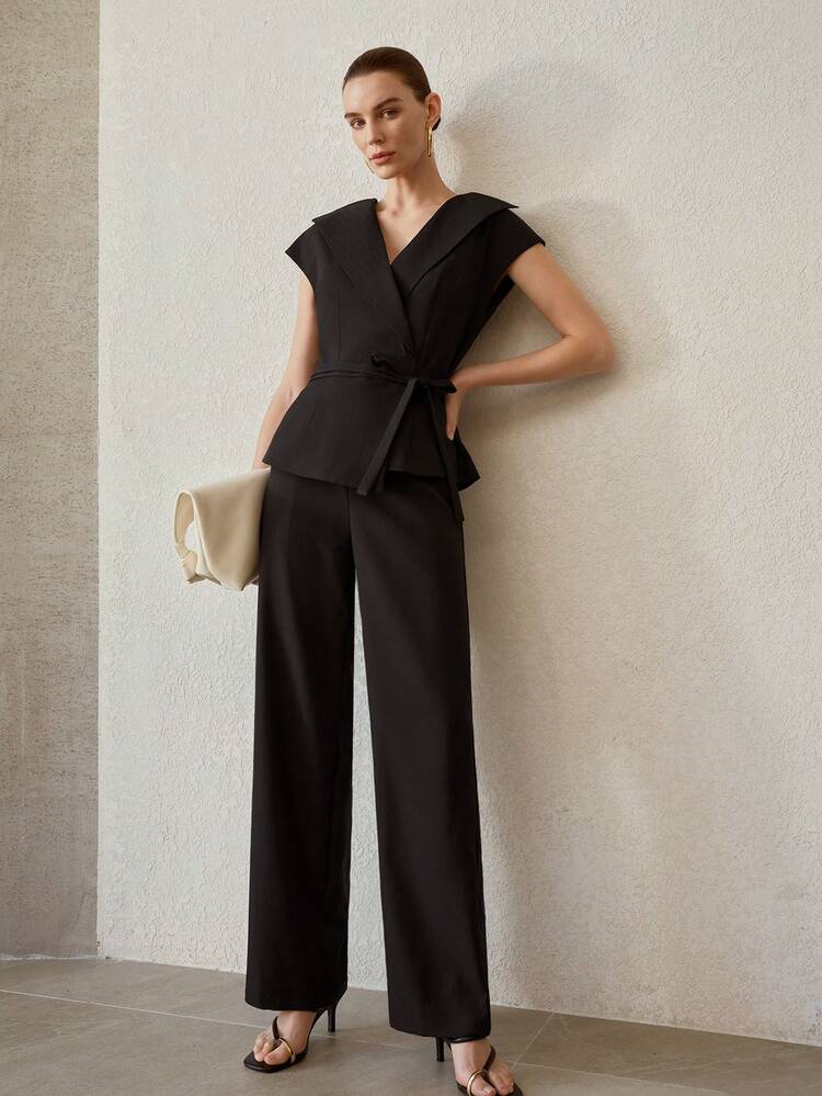 HIGH WAIST MINIMALIST CASUAL SUIT PANTS