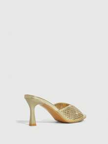 CUCCOO SZL Women's Shiny Hollow-Out Pointed Toe High Heel Sandals Spring Shoes Summer - Gold - View 4