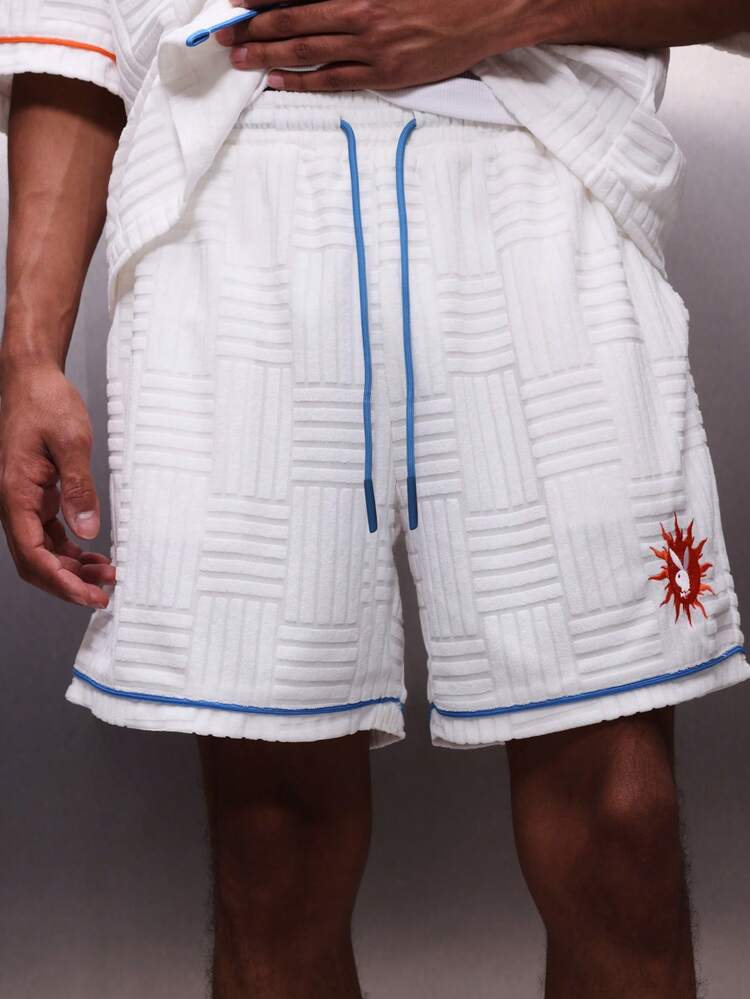 PLAYBOY X SUMWON Pantaloncini testurizzati con finiture blu