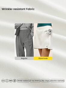 GLOWMODE 16英寸 Swing And Stride 丝滑吸汗速干 UPF 50+ 内置短裤储物口袋 高尔夫迷你裙 低冲击网球匹克球 日常休闲装 - 白色 - 查看 6