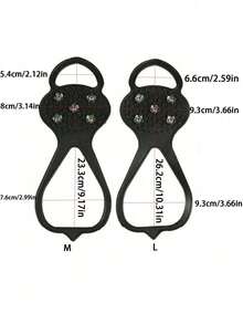 1 Pair 8 Tooth Anti Slip Ice Claws Lightweight Silicone For Skating Hiking Snow Walking Winter Outdoor Safety Gear Non Slip Traction Spikes - Black - View 9