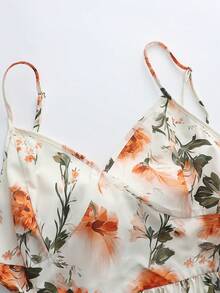 GlowEve Women's Summer New Floral Print Romantic Waist Cinched Vacation Dress - Pale Yellow - View 3