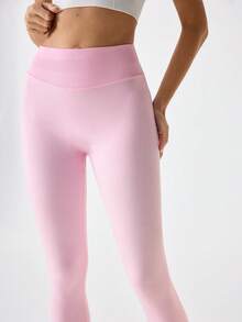 Loungeista 1件装女士纯色塑身瑜伽健身跑步网球训练户外裤，春夏女士运动套装，女士高腰塑身收腰打底裤，女士紧身打底裤，塑形瘦腰 - 粉色 - 查看 7