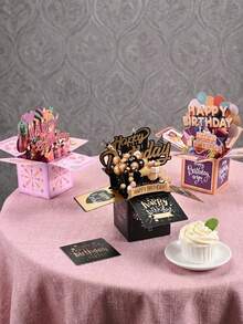 Joivida 1张3D立体玫瑰蝴蝶花束贺卡，含贺卡和信封 - 生日、情人节、父亲节、母亲节和感谢信的完美之选 - 多色 - 查看 7