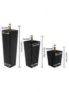 Bộ 4 chân gỗ vuông màu đen, chân ghế sofa bằng gỗ nguyên khối, chân thay thế cho đồ nội thất, thích hợp cho ghế sofa, tủ, bàn đầu giường, ghế, v.v. - màu đen - Xem 9