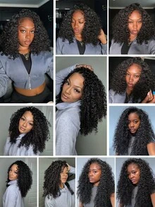 Boho Braids 缅甸卷曲无结预分钩针编织接发，100%真人发，缅甸卷曲羽毛发，波西米亚风编发，羽毛线辫子，自然色 - Natural Black - 查看 13