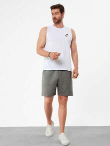 RueChic Men Solid Slant Pocket Shorts - Grey - View 5