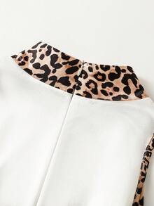 EMERY ROSE Women's Leopard Print Collar Sleeveless Short Dress - Multicolor - View 6