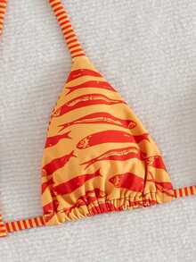 Swim Vcay Bộ bikini 2 mảnh gợi cảm thời trang, ngọt ngào, thắt nơ vai, không gọng, có đệm mút tháo rời, thích hợp cho bãi biển và sân bay. - trái cam - Xem 6