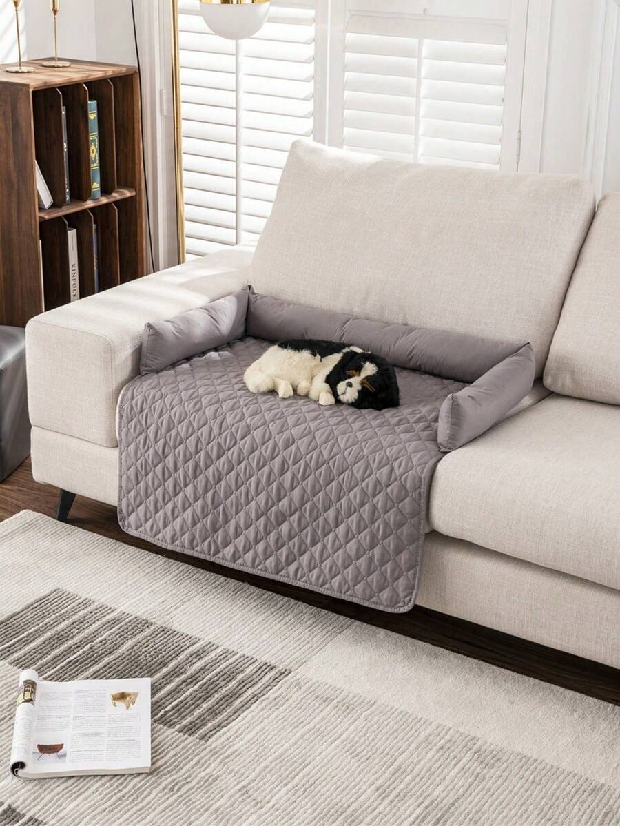 Alfombrilla impermeable para mascotas para coche, cama, sofá, protección de muebles, cojín delgado antideslizante para mascotas adecuado para mascotas grandes, medianas y pequeñas, disponible para las cuatro estaciones - Gris Claro - Ver 1