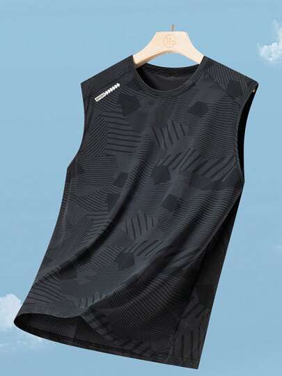 Manfinity Sport Corelite Camiseta de tirantes con estampado de camuflaje para hombres, chaleco deportivo ligero, informal y transpirable para el verano