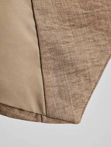 Ontre 女士卡其色系带背心上衣，无袖衬衫和裤子套装，优雅正式的婚礼宾客着装，简约浪漫的法式风格，奢华都市时尚商务休闲办公装，高品质机场及邮轮旅行服，中东必备单品，四季皆宜的百搭套装 - 咖啡棕 - 查看 8