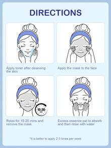 Mascarilla facial de colágeno y ácido hialurónico SlowSunday, máscara de colágeno coreana, máscara de colágeno en gel, hidratación profunda, mejora la elasticidad, suaviza la piel, K-Beauty, para el invierno, cuidado de la piel, Y2K, Año Nuevo, para el Día de San Valentín, regalo de San Valentín, regalo del Día de San Valentín, para el Ramadán, reuniones y regalos del Festival del Ramadán, ideal para fiestas - Azul y blanco - Ver 6