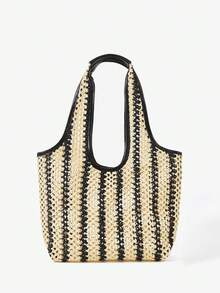 Maija Women's Striped Large Capacity Casual Versatile Shoulder Bag - Multicolor - View 2