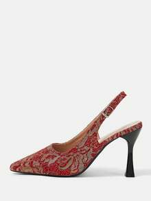 CUCCOO HITCHD Zapatos de novia de estilo chino con tacón de 9 cm de alto para mujeres - Rojo - Ver 9