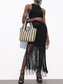 Maija Women's Striped Large Capacity Casual Versatile Shoulder Bag - Multicolor - View 1