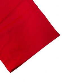 EGENSIO 男士纯色抽绳腰带工装口袋休闲裤 - 紅色 - 查看 4