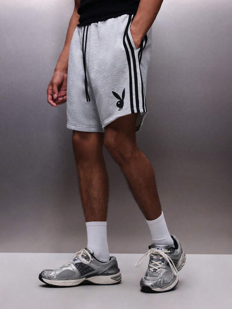 PLAYBOY X SUMWON Jersey Shorts With Side Stripes And Logo
