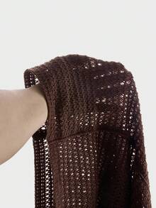 SWAVVY 男士休闲椰树刺绣针织毛衣 - 棕色 - 查看 7