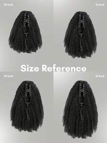 QUICK WEAR Curly Ponytail Human Hair Clip On Ponytail Claw Clip Ponytail Extension Drawstring Ponytail Extension Human Hair Afro Kinky Curly Ponytail Hair Piece VOLUMIZED Curly Pony Tail Clip In Hair Extensions For Women Deep Curly Ponytail Extension Human Hair - SNatural - View 5