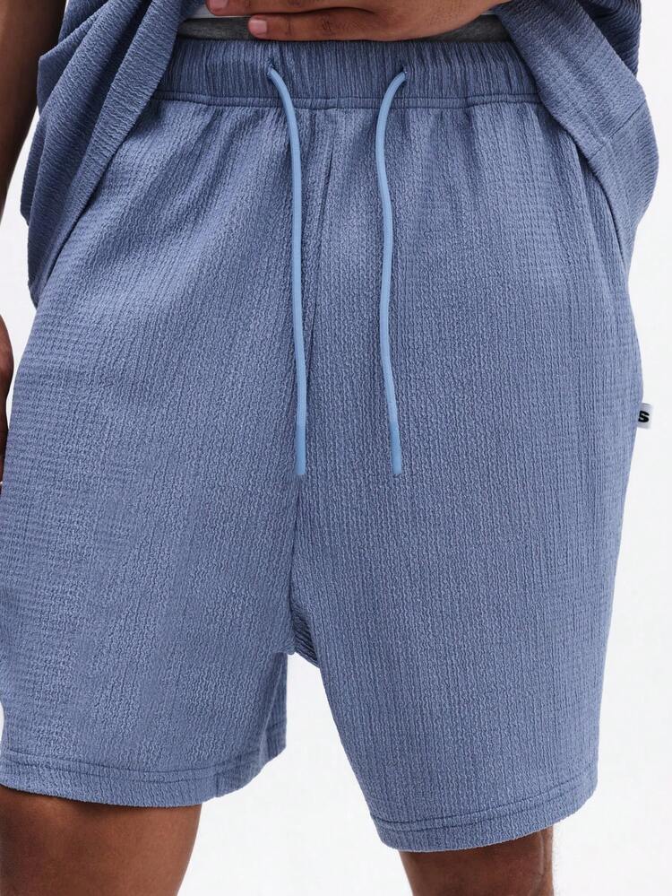 Oversized geripptes Crew Neck T-Shirt und Shorts Matching Co-Ord Set Sommer Casual Loungewear Outfit