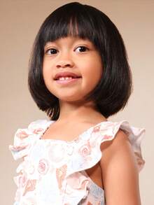 SUMWON 女童荷叶边袖印花高腰层叠中长连衣裙，方领，飘逸袖子 - 彩色 - 查看 4