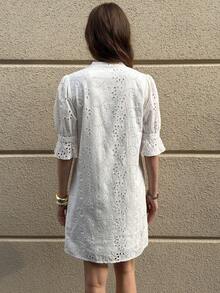 Solivie Women's Mid-Sleeve Printed Valentine's Day Spring/Summer Dress, Valentine's Day Outfit Summer Dress Vacation Outfits Women White Dress - White - View 2