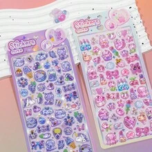 1张/4张3D立体浮雕贴纸 - 可爱猫咪、恐龙、兔子、企鹅卡通动物装饰贴纸，DIY剪贴簿材料 - 彩色 - 查看 9