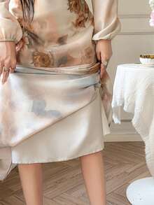 DAZY Women's Elegant Floral Print Long Dress, Summer - Pink - View 6