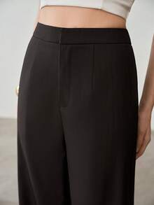 MOTF PREMIUM HIGH WAIST MINIMALIST CASUAL SUIT PANTS - Black - View 5