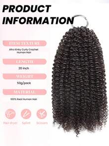 Boho Braids 非裔蓬松卷曲无结预分离钩针编织接发,100%真人发,羽毛线钩针编织发辫,沙龙级无缝自然黑色微型预环钩针羽毛真人发接发 - Natural Black - 查看 4