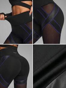 Innovista Women's Mesh Patchwork Leggings, Other Dance Wear - Black - View 8