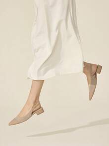 CUCCOO BASICS Giày nữ cổ điển đơn giản thời trang, giày bệt nữ phối lưới, giày nữ thanh lịch, trang nhã. - Màu be - Xem 7