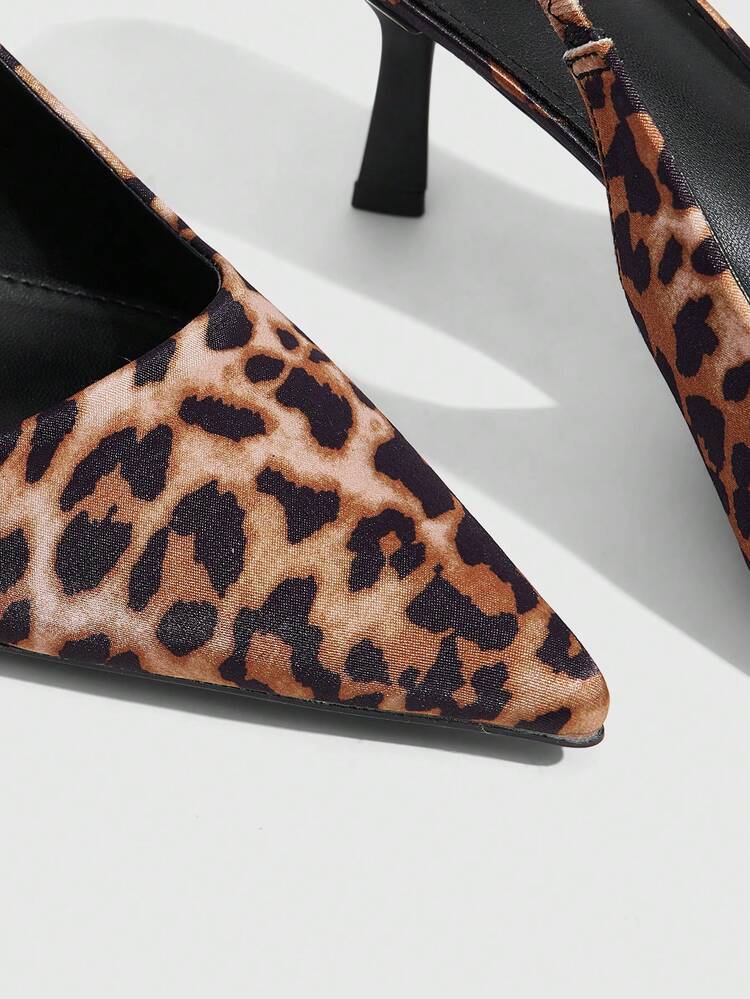 CUCCOO SZL Women Shoes Spring Summer Pointed Thin Heel 7.2cm Leopard Print Women's High Heel Shoes Daily Commuter Dating Spring Shoes