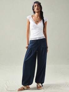 SoleilVie 女士休闲简约法式纯色蕾丝拼接T恤 夏季 夏季T恤 夏季服装 女士休闲T恤 女士优雅T恤 女士优雅T恤 白色T恤 蕾丝白色上衣 蕾丝边上衣 白色上衣 女士白色上衣 女士优雅白色束身衣 女士紧身衣 女士背心 女士夏季上衣 女士夏季可爱上衣 - 白色 - 查看 3