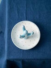 Joivida 1pc Creative Flower Card, Business Card Clip, Memo Clip, Photo Clip, Desktop Message Clip, Wooden Crafts Flower Multi Functional Memo Clip - Blue and White - View 2