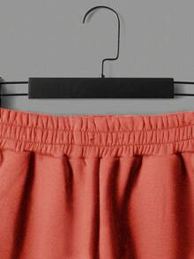 SHEIN Cottnline Cotton 2pcs Solid Drawstring Waist Sweatpants - Multicolor - View 3