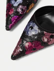 CUCCOO HITCHD Women Shoes Pointed Stilettos Wedding Banquet Party Elegance Wedding Shoes Summer Shoes Bride Shoes - Black - View 6