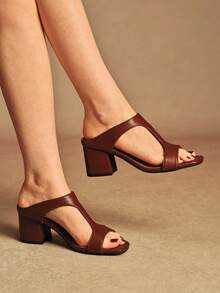 Rosivie Women's Fashionable Black High Heel Sandals - dark brown - View 6