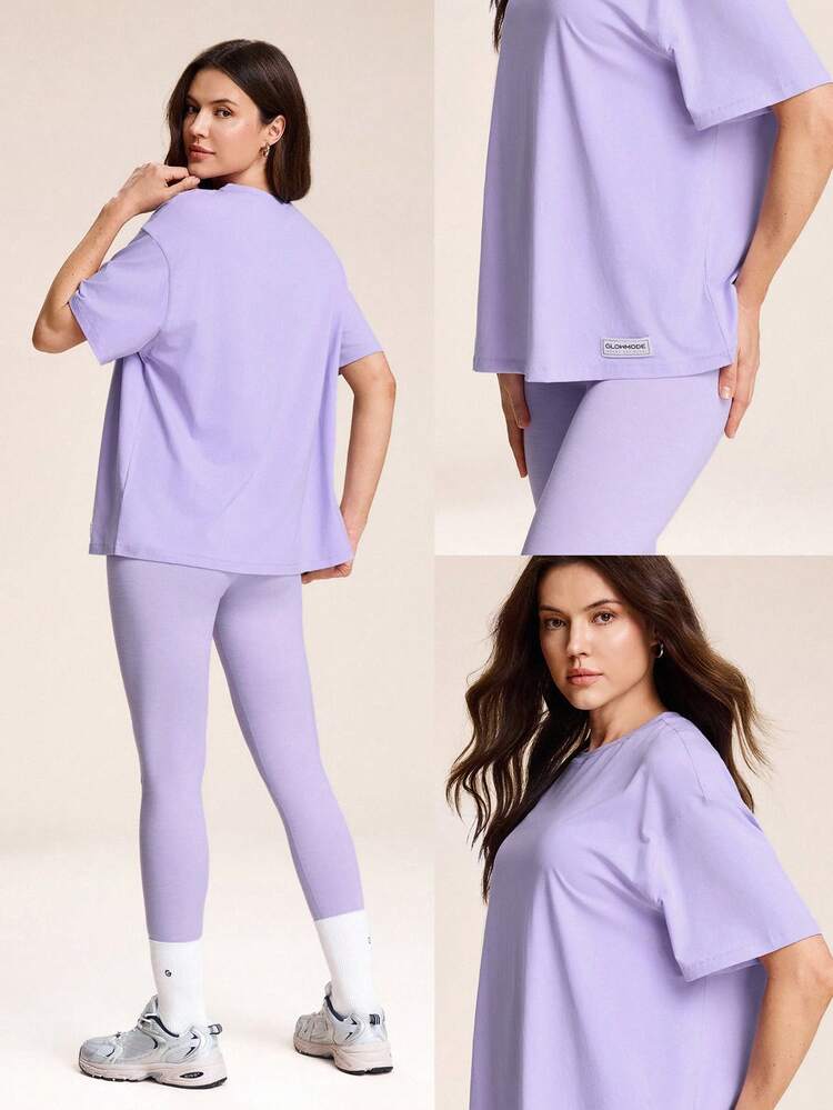 Koszulka z bawełny Pima, ultramiękka, oddychająca, lekka, elastyczna, o luźnym kroju, z okrągłym dekoltem, z efektem sprania, do codziennego noszenia na ulicy