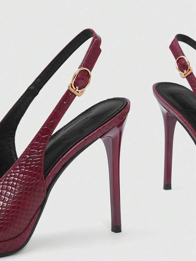 CUCCOO SZL Women's Pointed Toe Buckle Design Fashionable High Heels For Daily Wear