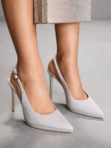 CUCCOO SZL Women's Fashionable Elegant Pointed Toe High Heels - Silver - View 4