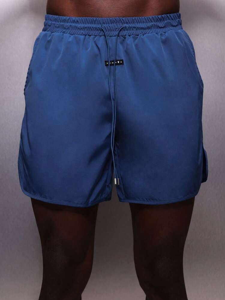 PLAYBOY X SUMWON Maillot de bain bleu pour hommes avec cordon de serrage, shorts de plage d'été pour la piscine, maillot de bain décontracté