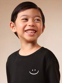 SUMWON Boys Short Sleeve Crew Neck T-Shirt With Checkered Pattern Shorts Two Piece Casual Summer Outfit Set - Black - View 5