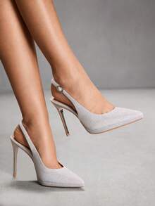 CUCCOO SZL Women's Fashionable Elegant Pointed Toe High Heels - Silver - View 1