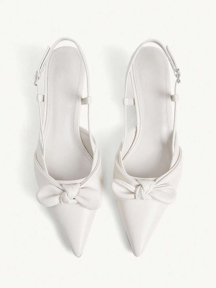 CUCCOO CHICEST 4.5cm Pointed Toe Bowknot Stiletto Heels, Fashionable, Elegant, Comfortable Daily, Work, Party Wear High Heels Summer Shoes Wedding Shoes Bride Shoes